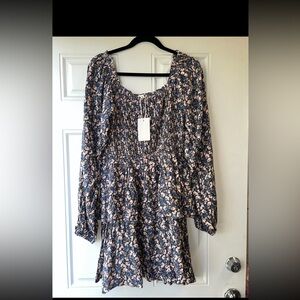 Heyson floral tiered mini dress Size Large